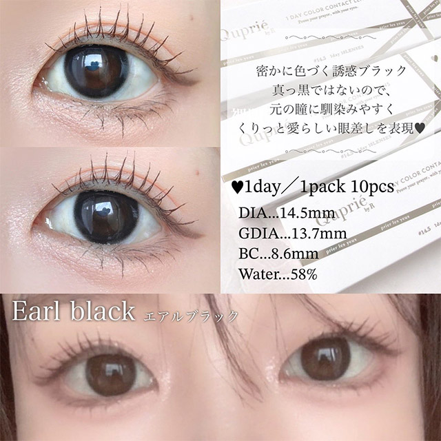 Earl BLACK S size 正規品 キュプリエ エアルブラック(Quprié Earl black)Rちゃん | モアコンタクト