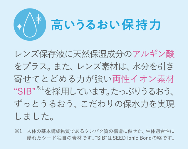 ワンデーピュアうるおいプラス 高い潤い保持力