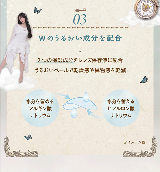 ワンデーリフレアシエルメイ(1day Refrear Cieluei) Wのうるおい成分配合
