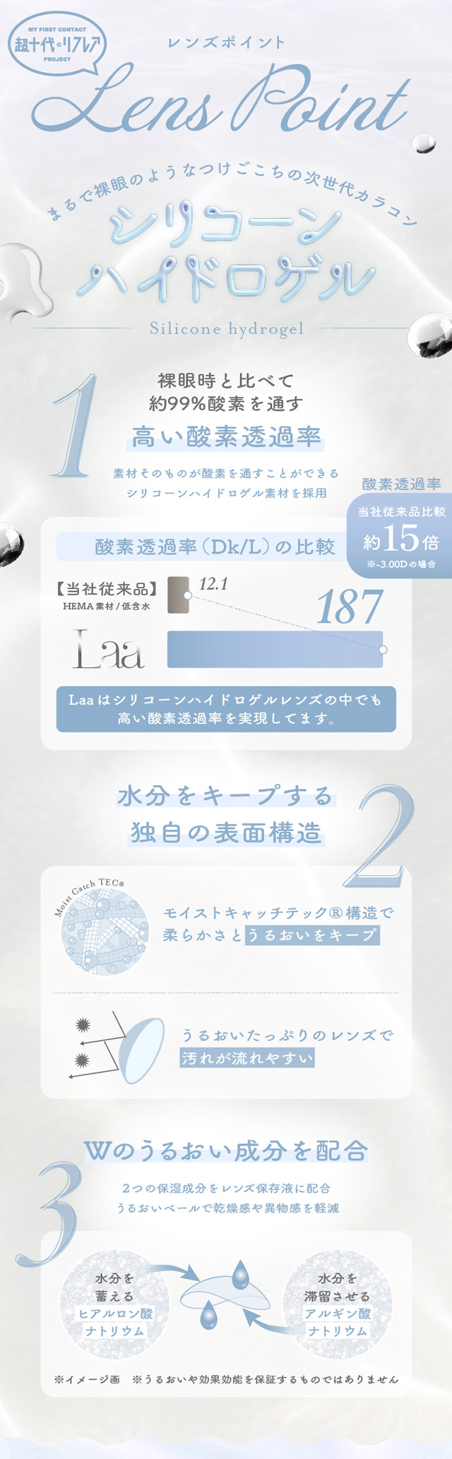 ワンデーリフレア ラーはまるで裸眼のようなつけごこちのシリコーンハイドロゲル素材|ワンデーリフレア ラー(1day Refrear Laa) 私らしく好きを映す 谷田ラナちゃんイメージモデル ワンデー カラコン 1箱10枚入り BC8.7mm