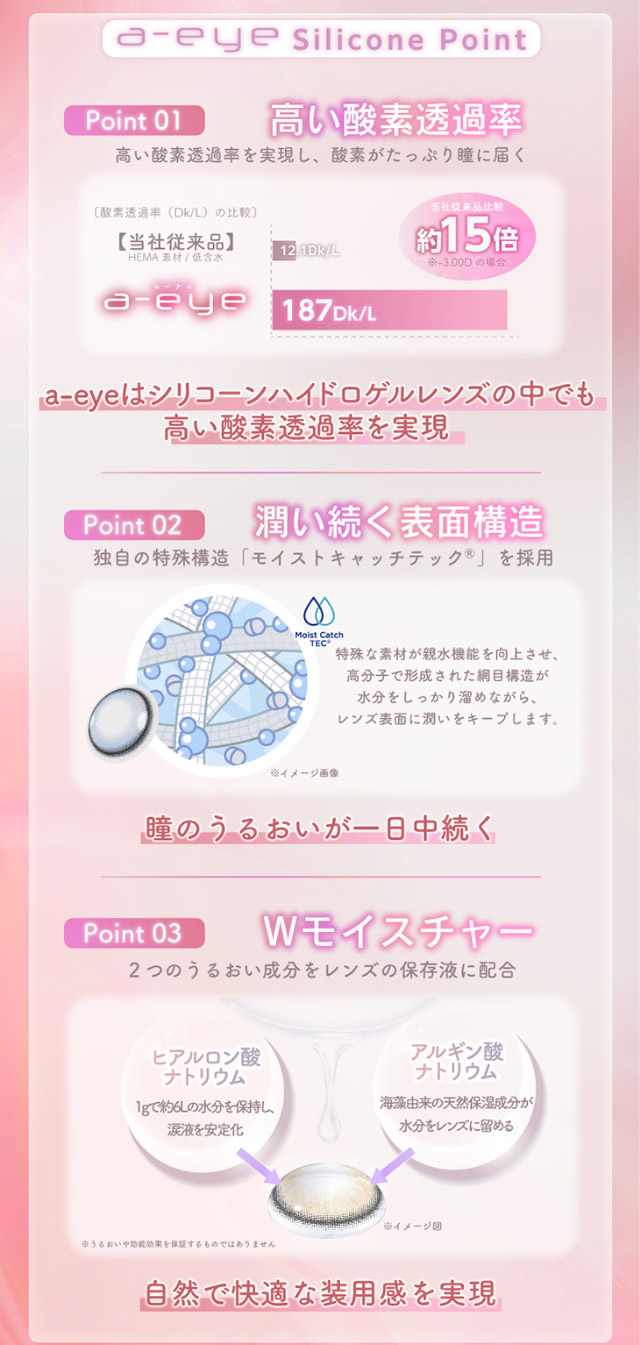 ワンデーリフレア エーアイはシリコーンハイドロゲル素材を採用しています|Aランク(最上級グレード)×AIビジュ(圧倒的AI級「美」),BABY MONSTER(ベイビーモンスター)イメージモデルのワンデーカラコン「ワンデーリフレア エーアイ(1day Refrear a-eye)」,1day,DIA14.5mm,DIA14.0mm,BC8.7mm,シリコーンハイドロゲル