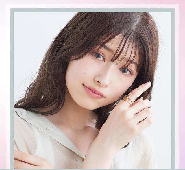 アボカドオリーブモデル装用写真|ふんわり透明感、キュートなわたし,アミエオ(AMIEO)