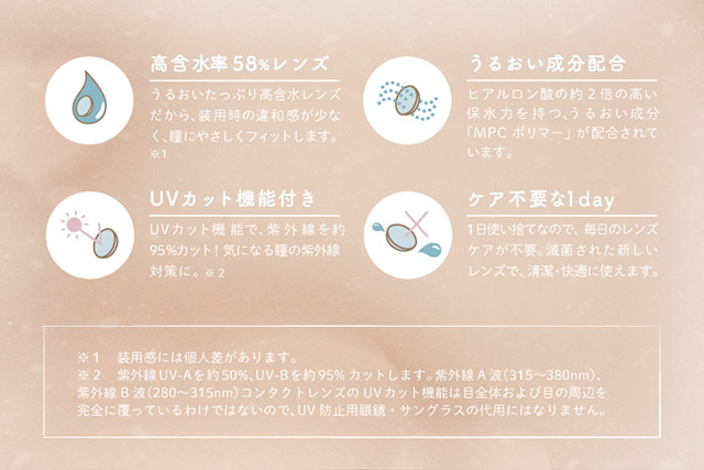 エンジェルカラーバンビワンデー,高含水,含水率58%,うるおい成分配合,UVカット機能付き|益若つばさイメージモデルのワンデーカラコン【エンジェルカラーバンビワンデー(Angelcolor Bambi Series 1day)】カラコン ワンデー 1day 10枚入り/30枚入り 度あり・度なし 高含水 含水率58% うるおい成分配合 UVカット