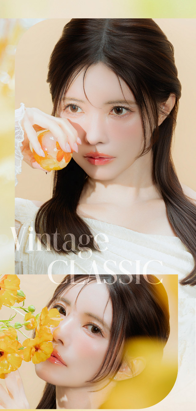 ヴィンテージクラシックモデル装用写真|益若つばさ(つーちゃん)イメージモデル エンジェルカラーバンビヴィンテージワンデー(AngelColorVintage1day)1day,DIA14.2mm,GDIA13.6mm,BC8.5mm