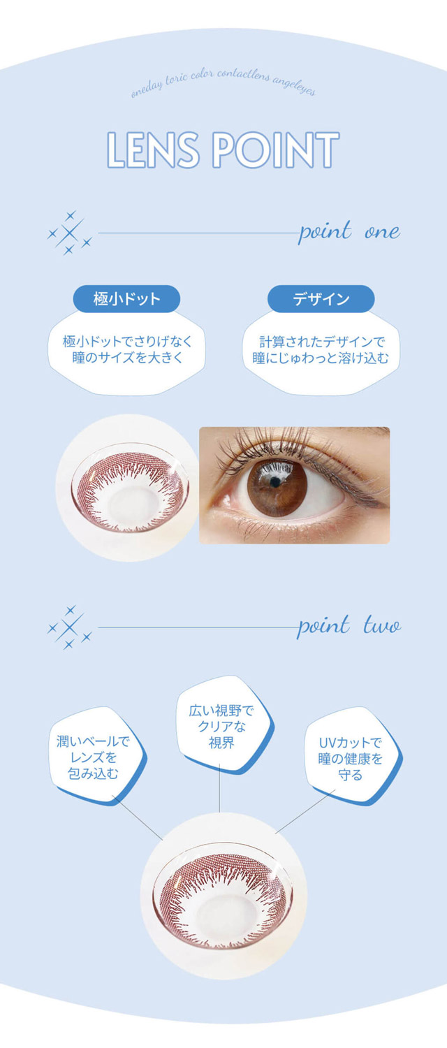 エンジェルアイズワンデートーリック(乱視用)のレンズポイント|【エンジェルアイズワンデートーリック(乱視用)(Angel Eyes 1day toric)】カラコン ワンデーカラコン 1day 1箱10枚入り 乱視用