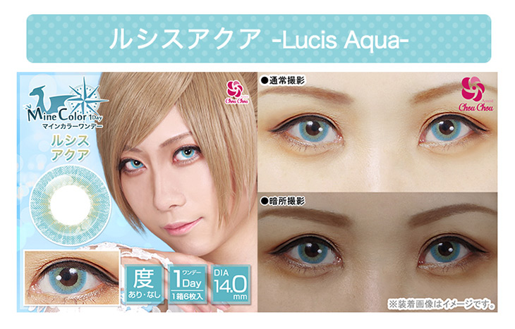 アシストシュシュマインカラーワンデー,コスプレカラコン,装用画像