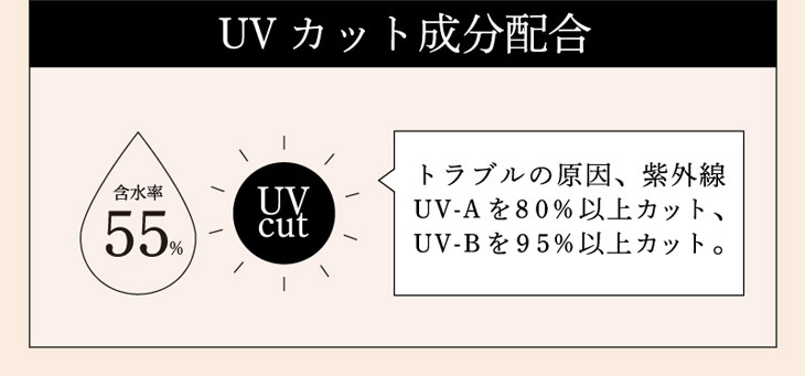 ビーハートビーワンデーの高含水レンズはUVカット成分配合で紫外線トラブルを防ぎます