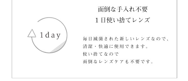 面倒な手入れ不要の1日使い捨てレンズ|ビーハートビーワンデー(BeeHeartB)