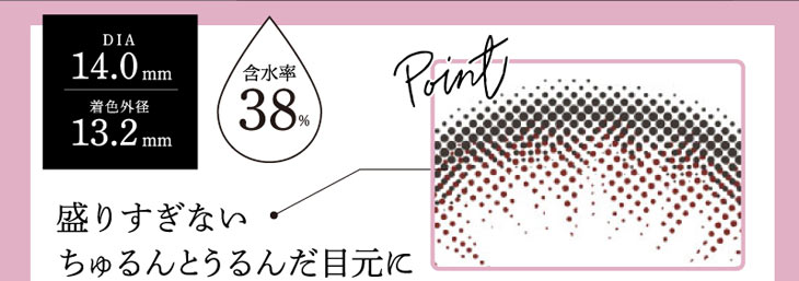 ビーハートビー2ウィークの201-BRはDIA14.0㎜、着色直径13.2㎜で盛りすぎないちゅるんとうるんだ目元になれる人気の2ウィークカラコン