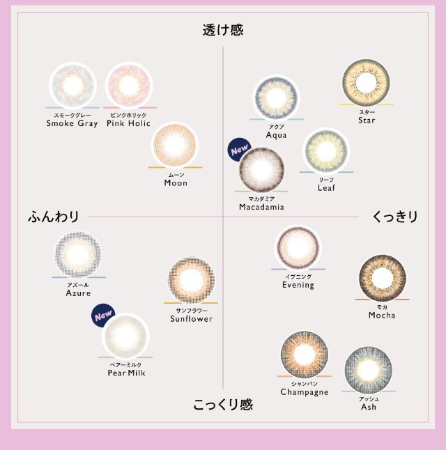 カラーチャート,クルーム(CRUUM)BLACKPINKイメージモデル,ワンデー,ブラックピンク