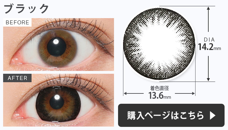 キャンディーマジックヴィクトリアワンデーカラコン ブラックの装用画像