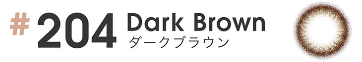 #204 Dark BrownダークブラウンはDIA14.2mmのワンデーカラコン
