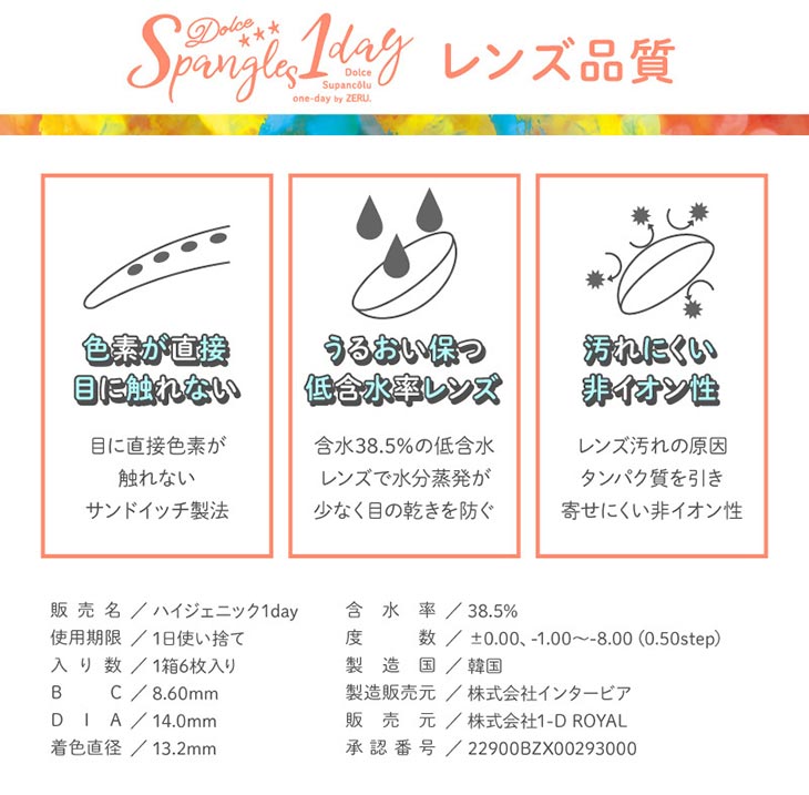 ドルチェスパンコールワンデー/ハロウィン/コスプレ/高発色/小さめ/DIA14.0mm/