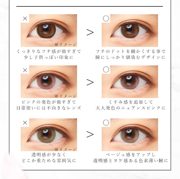 ダイヤブルーム UVモイスト 1dayは最近のトレンドメイクに似合うように計算された透明感のあるオトナ発色のレンズ
