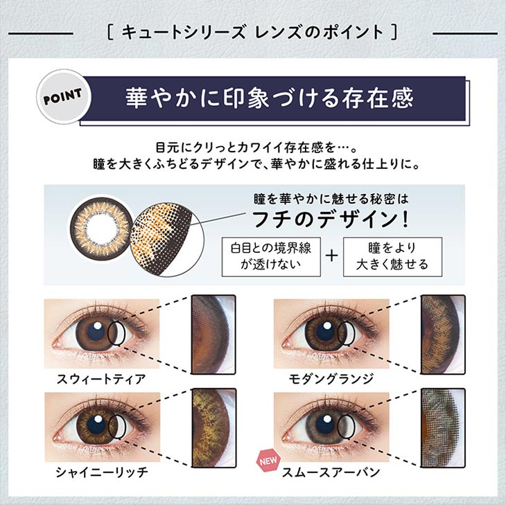カラコン 新木優子イメージモデルアイジェニック キュートシリーズのポイント