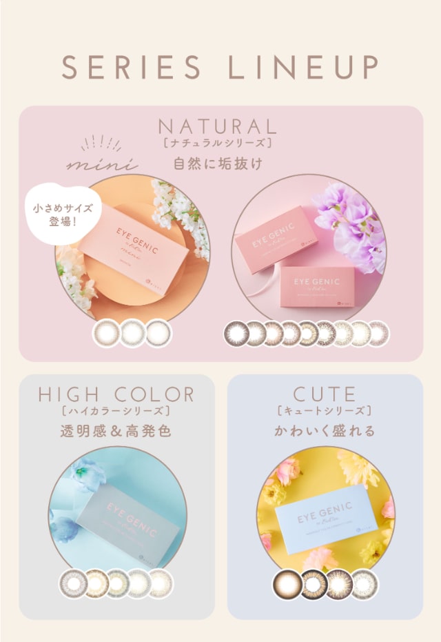 アイジェニックのシリーズラインナップ