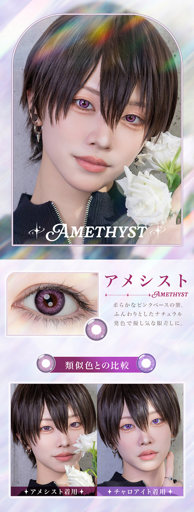 エティアレオーヴワンデーのアメシスト|エティアレオーヴワンデー(Etia. Reorv 1day),1day,DIA14.5mm,着色直径13.7mm,BC8.8,10枚入り