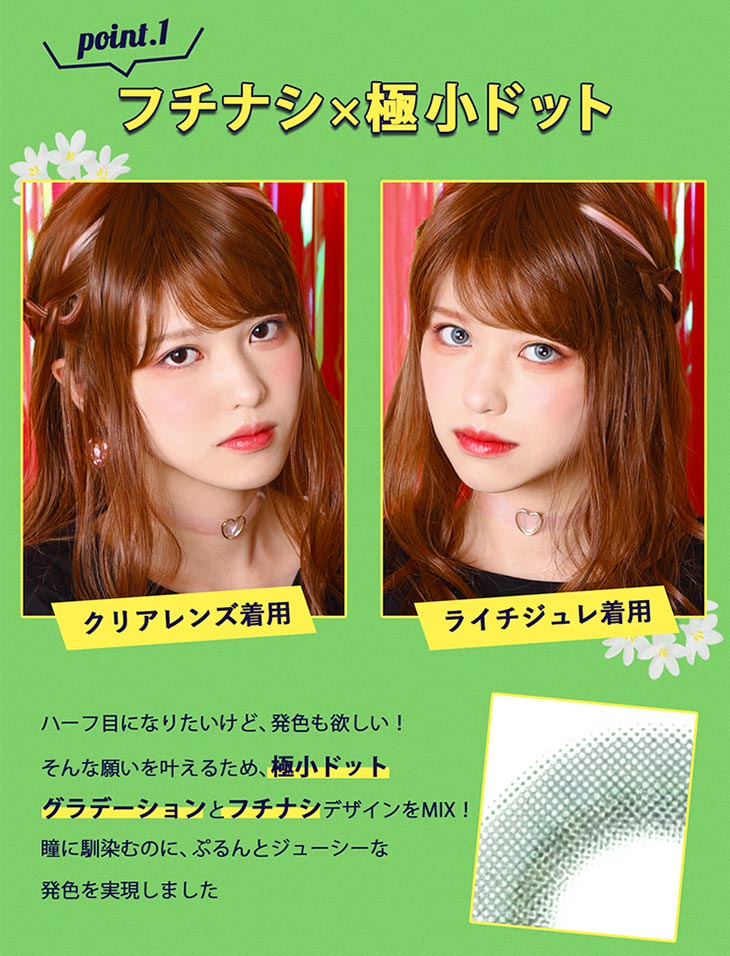 エティアジュレワンデー|フチなし×極小ドット ハーフ目になりたいけど発色も欲しい グラデーションでぷるんとしたジューシー発色