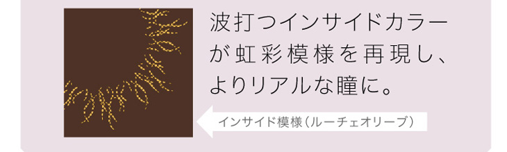 エバーカラー1dayルクアージュの新色は波打つインサイドカラーが虹彩模様を再現しよりリアルな瞳に近づけます