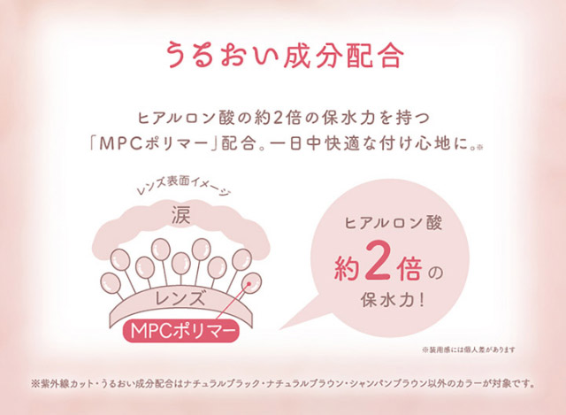 エバーカラーワンデーナチュラルはうるおい成分配合|新木優子さんイメージモデル♡バレずにかわいく盛れるエバーカラーワンデーナチュラル(EverColor1day Natural)