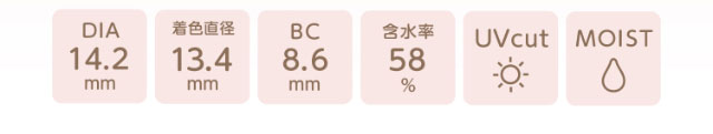 Summer Flower(サマーフラワー)DIA14.2mm,着色直径13.4mm,BC8.6mm,10枚入り,含水率58%,UVカット,モイスト|エバーカラーワンデーニコリ(EverColor1day nicori)/ワンデーカラコン