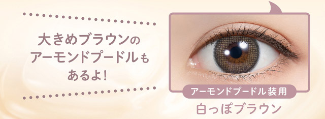 大きめブラウンのアーモンドプードルもあるよ|フェリアモワンデー 白石麻衣さんイメージモデル 誰でも絶対盛れちゃう!ナチュラルカラコンならフェリアモ(feliamo)