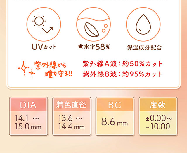フルーリーはUVカット,含水率58%,保湿成分配合のワンデーカラコン|明日花キラライメージモデル フルーリー ワンデーカラコン UVカット 含水率58% 保湿成分配合