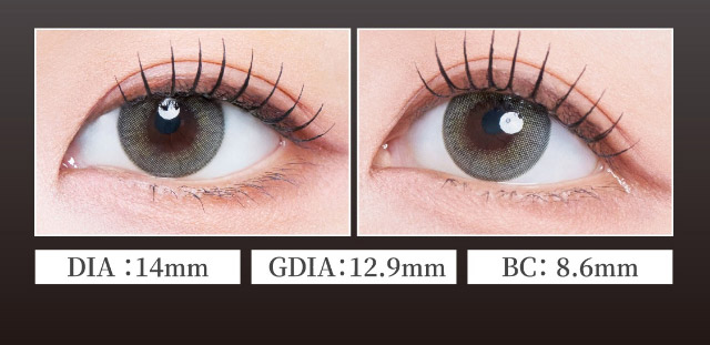 サイバーグレー装用写真,DIA14mm,GDIA12.9mm,BC8.6mm|「もう一段階上の私へ」をコンセプトに内に秘めた個性を呼び覚ますワンデーカラコン,TWICE ジョンヨンイメージモデル【GIRL CRUSH(ガールクラッシュ)】1day,10枚入り,DIA14.0mm,BC8.6mm