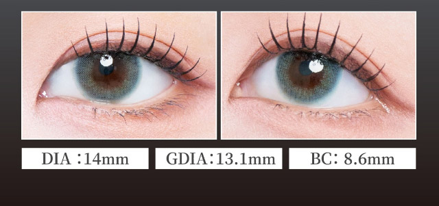 アイスブルー装用写真,DIA14mm,GDIA13.1mm,BC8.6mm|「もう一段階上の私へ」をコンセプトに内に秘めた個性を呼び覚ますワンデーカラコン,TWICE ジョンヨンイメージモデル【GIRL CRUSH(ガールクラッシュ)】1day,10枚入り,DIA14.0mm,BC8.6mm
