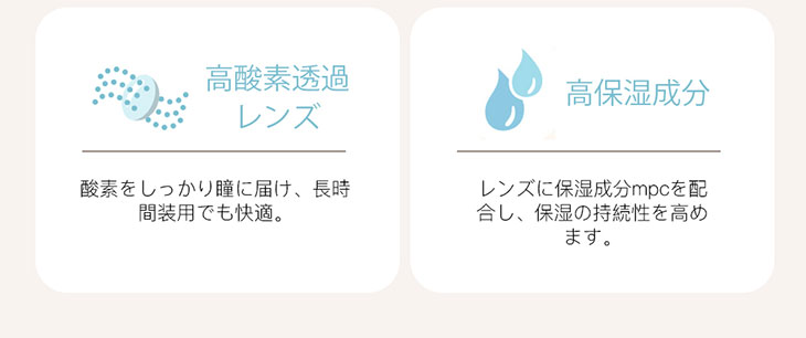 高酸素透過レンズ,高保湿成分,ラーロシア,ワンデーカラコン,UVカット,含水率58%