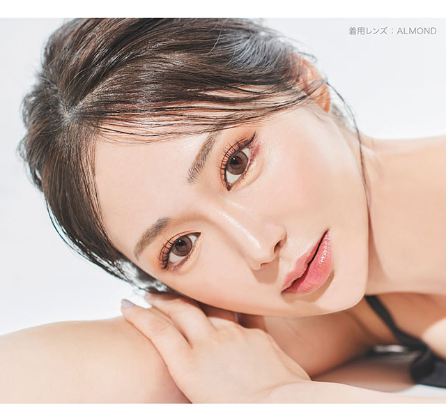 アーモンド装用写真|ナチュラル系カラコン,ワンデー,ルナナチュラルワンデー【Luna Natural 1day】