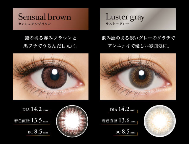 センシュアルブラウン,ラスターグレー|倖田來未イメージモデル&プロデュース,ワンデーカラコン,ラヴェール【loveil】