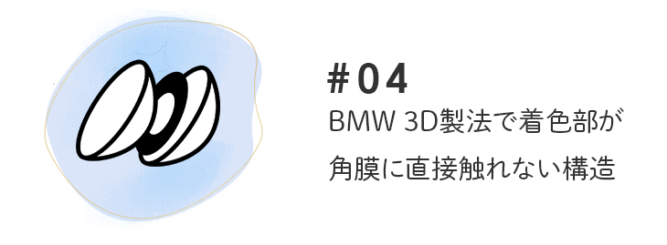 メリーベーシックはBMW 3D製法で着色部が角膜に直接触れない構造