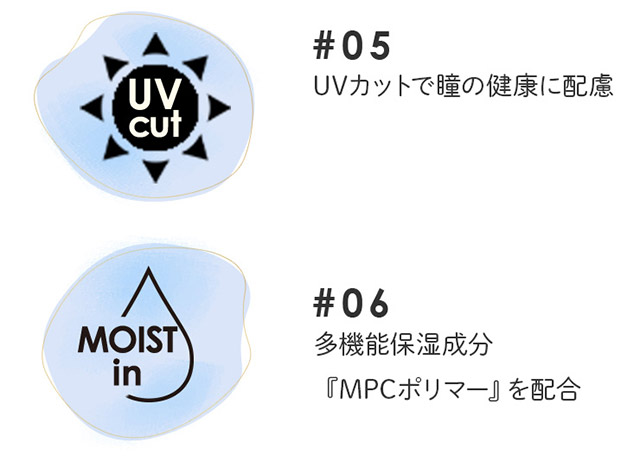 メリーベーシックUVカットで、多機能保湿成分『MPCポリマー』を配合!瞳の健康に配慮