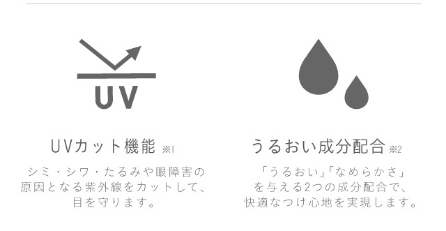 ミッシュブルーミンアイリスグローシリーズはUVカット機能付き,うるおい成分も配合で快適なつけ心地を実現