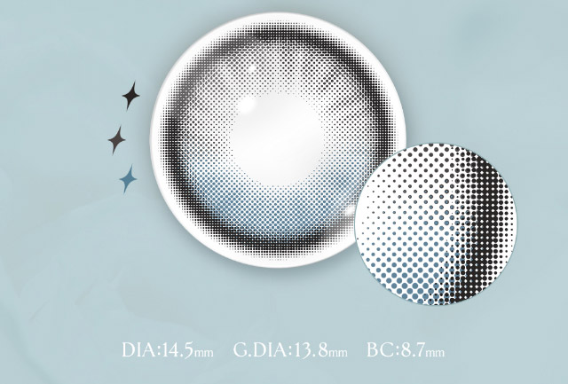 ミフェのシャルムブルー|自分を虜にする視線【ミフェ(Mifee)】シリコーンハイドロゲルレンズ,ワンデー,DIA14.5mm,G.DIA13.8mm,BC8.7mm,10枚入り