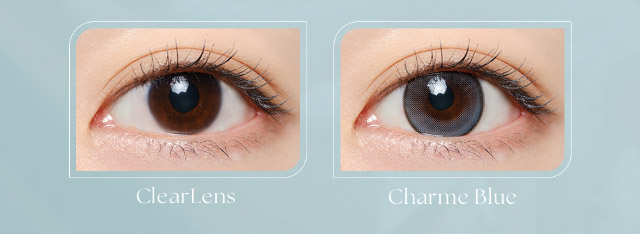 ミフェのシャルムブルー装用写真|自分を虜にする視線【ミフェ(Mifee)】シリコーンハイドロゲルレンズ,ワンデー,DIA14.5mm,G.DIA13.8mm,BC8.7mm,10枚入り