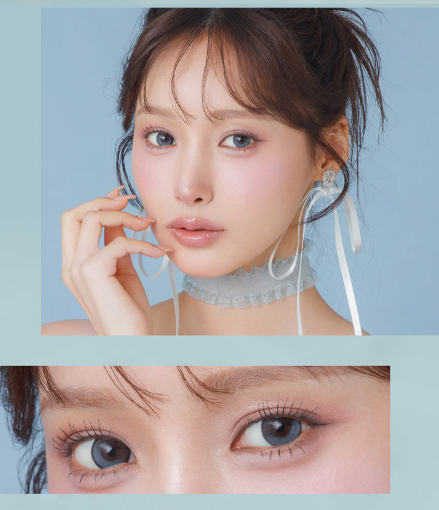 ミフェのシャルムブルー|自分を虜にする視線【ミフェ(Mifee)】シリコーンハイドロゲルレンズ,ワンデー,DIA14.5mm,G.DIA13.8mm,BC8.7mm,10枚入り