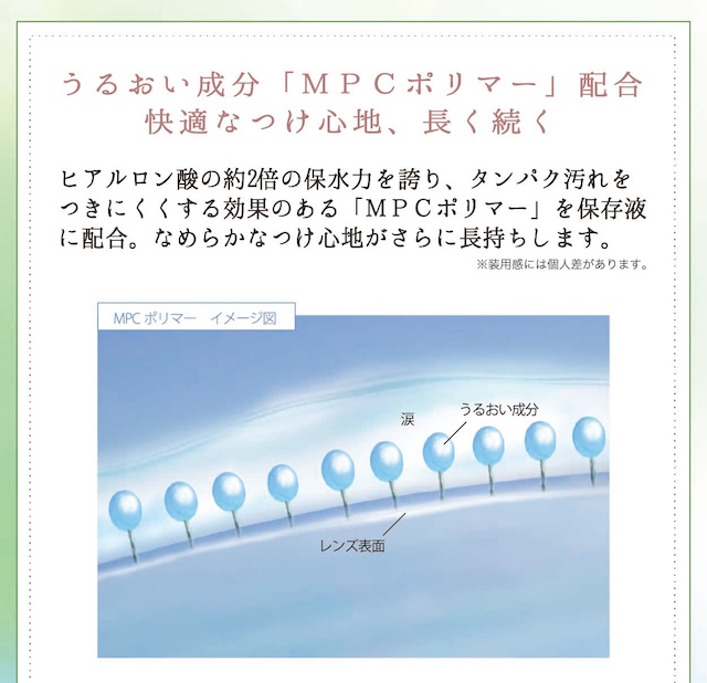 うるおい成分「MPCポリマー」配合 快適なつけ心地、長く続く ヒアルロン酸の約2倍の保水力を誇り、タンパク汚れをつきにくくする効果のある「MPCポリマー」を保存液に配合。なめらかなつけ心地がさらに長持ちします。|30枚 ネオサイトワンデーアクアモイスト DIA:14.0mm ワンデー コンタクトレンズ