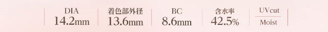 DIA14.2mm,BC8.6mm,含水率42.5%,UVカット,うるおい成分|小松菜奈ちゃんイメージモデル,ネオサイトワンデーシエルUV