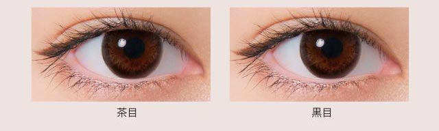 Brown(ブラウン)の茶目装用写真,Brown(ブラウン)の黒目装用写真|ネオサイトワンデーリングUV/ワンデーカラコン/小松菜奈さんイメージモデル