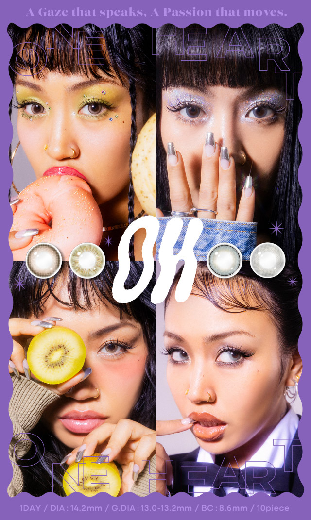 オー|世界を舞台に活躍するダンサー”RIEHATA”プロデュース,ひと目見ただけで、OH!となってしまうワンデーコンタクトレンズ オー(OH)ワンデー,DIA14.2mm,BC8.6mm,10枚入り
