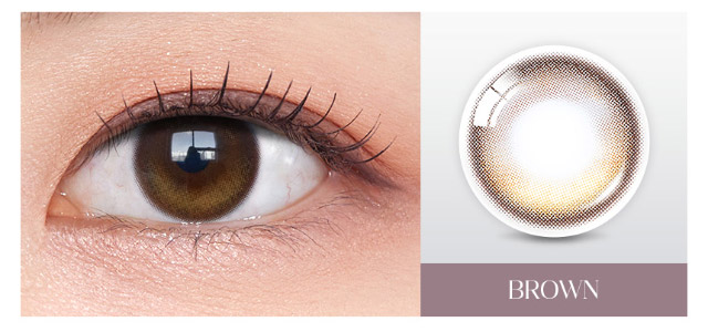 ブラウン(BROWN)|韓国カラコン オーレンズグローイワンデー(OLENS Glowy 1day)韓国カラコン オーレンズグローイワンデーはソフト&繊細なハイライターカラーで立体的に輝く目元を演出する今トレンドの水光カラコン