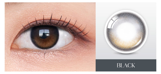 ブラック(BLACK)|韓国カラコン オーレンズグローイワンデー(OLENS Glowy 1day)韓国カラコン オーレンズグローイワンデーはソフト&繊細なハイライターカラーで立体的に輝く目元を演出する今トレンドの水光カラコン