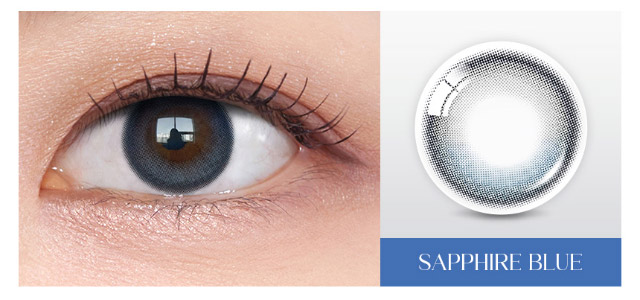 サファイアブルー(SAPPHIRE BLUE)|韓国カラコン オーレンズグローイワンデー(OLENS Glowy 1day)韓国カラコン オーレンズグローイワンデーはソフト&繊細なハイライターカラーで立体的に輝く目元を演出する今トレンドの水光カラコン