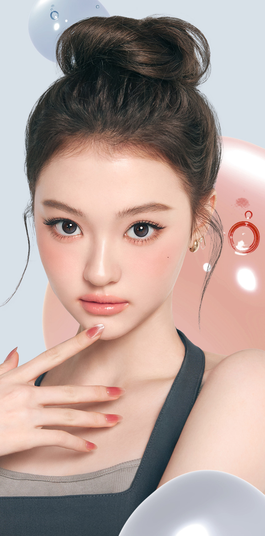 度あり10枚 チャコール オーレンズ グローイティア OLENS Glowy Tear DIA:14.2mmmm MEOVV(ミヤオ)  ワンデー カラコン カラーコンタクトレンズ	