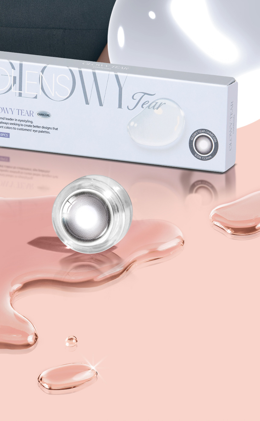 度あり10枚 チャコール オーレンズ グローイティア OLENS Glowy Tear DIA:14.2mmmm MEOVV(ミヤオ)  ワンデー カラコン カラーコンタクトレンズ	