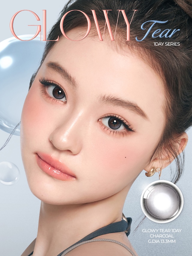 GLOWY TEAR 1DAY CHARCOAL G.DIA 13.3mm|度あり10枚 チャコール オーレンズ グローイティア OLENS Glowy Tear DIA:14.2mmmm MEOVV(ミヤオ)  ワンデー カラコン カラーコンタクトレンズ
