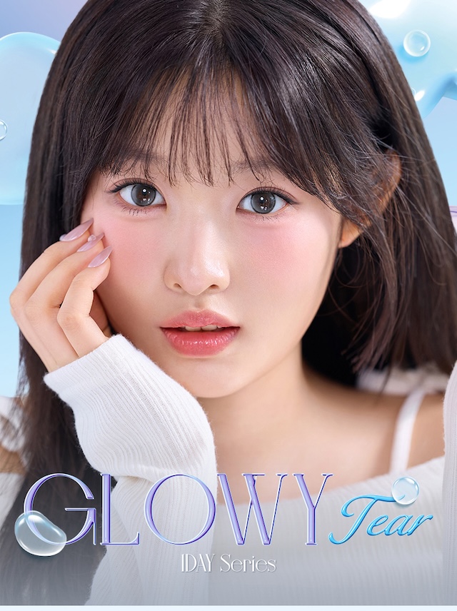 GLOWY Tear 1DAY series|度あり10枚 グレー オーレンズ グローイティア OLENS Glowy Tear DIA:14.2mmmm MEOVV(ミヤオ)  ワンデー カラコン カラーコンタクトレンズ