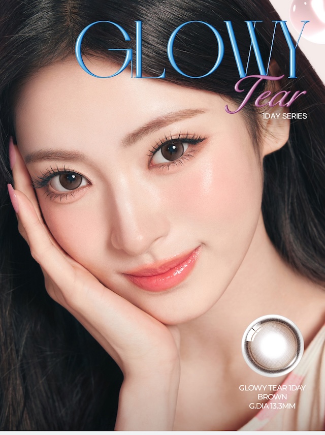 GLOWY TEAR 1DAY BROWN G.DIA 13.3mm|度あり10枚 ブラウン オーレンズ グローイティア OLENS Glowy Tear DIA:14.2mmmm MEOVV(ミヤオ)  ワンデー カラコン カラーコンタクトレンズ